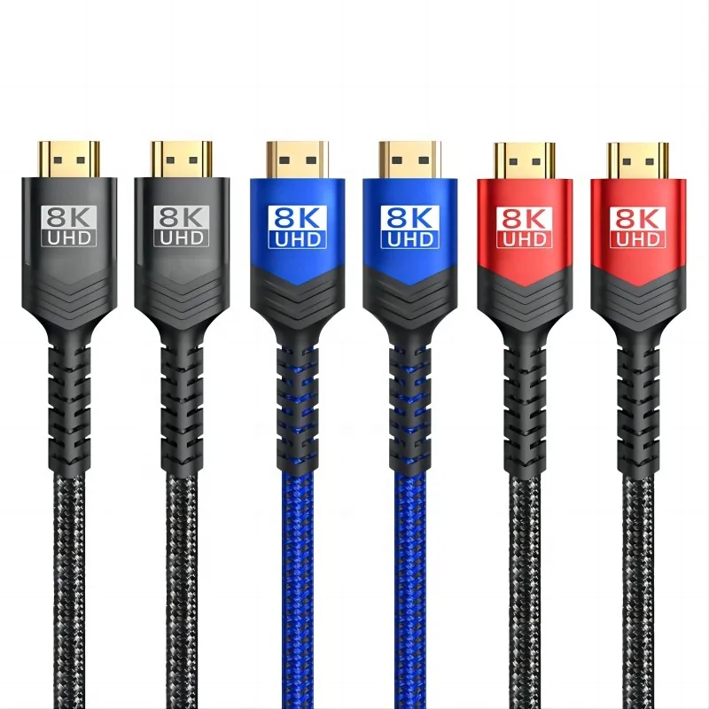 Made 8K 2.1V 48Gbps HDMI To HDMI TV 8K 60Hz 4K 120Hz Resolution Cables red color