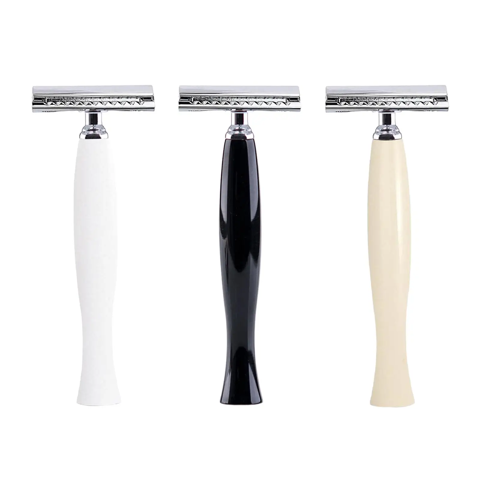 

Double Edge Safety Razor Nostalgic Smooth Clean Shave Vintage Reusable Anti Slip Handle Zinc Alloy Manual Shaver for Barbershop