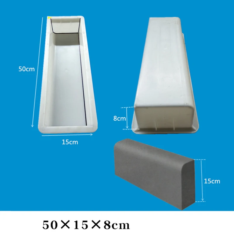 Roadedge arc cement brick plastic mold stone roadside stone 50cm long line concrete molds garden path molds