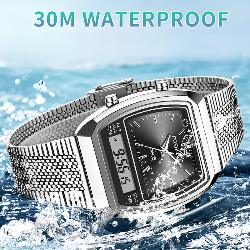 Foxbox 2026 New Luxury Mens Watch Sports Fashion Digital Watches Men Waterproof Luminous Steel Quartz Wristwatches Reloj Hombre, Alina Gadgets