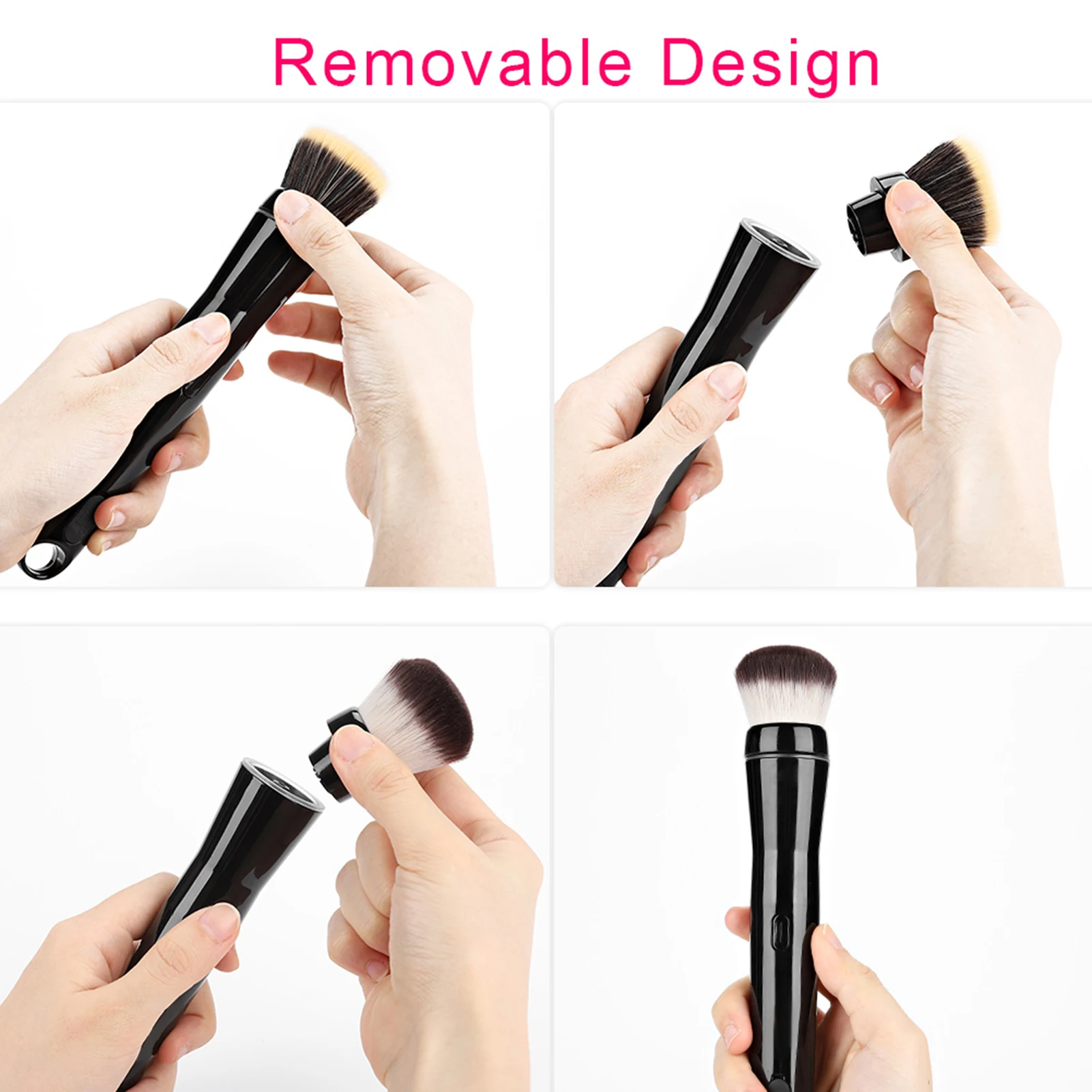 Electric Loose Powder Brush Quick Makeup Brush Blush 10 Gears Vibration Rechargeable Multifunctional Makeup Brush Tools 2