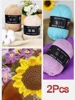 2Pcs Milk Cotton Crochet Yarn Knitting Wool Needlework Dyed Lanas For Crochet Crafts Sweater Hat Dolls Scarf DIY Knitting line 5
