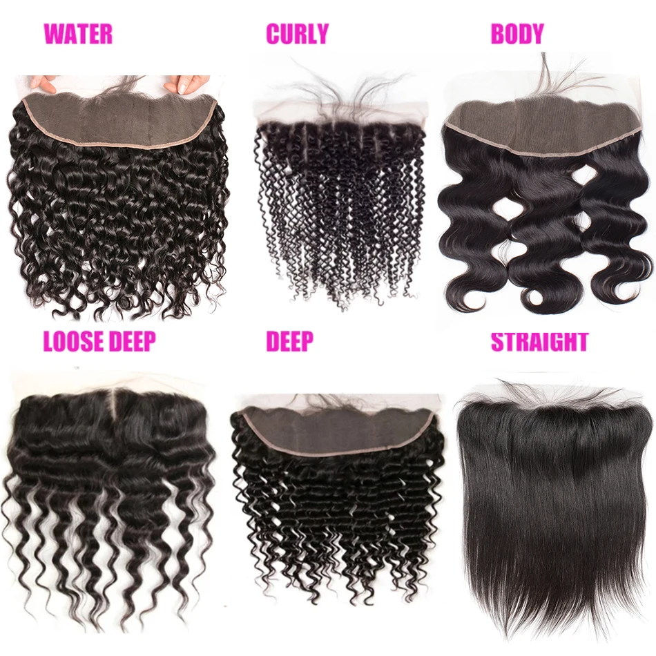13x4 Water Wave Frontal Human Hair Brazilian Lace Frontal Closure Curly Deep Lace Closure Human Hair Virgin human hair closure human hair lace product human hair frontal