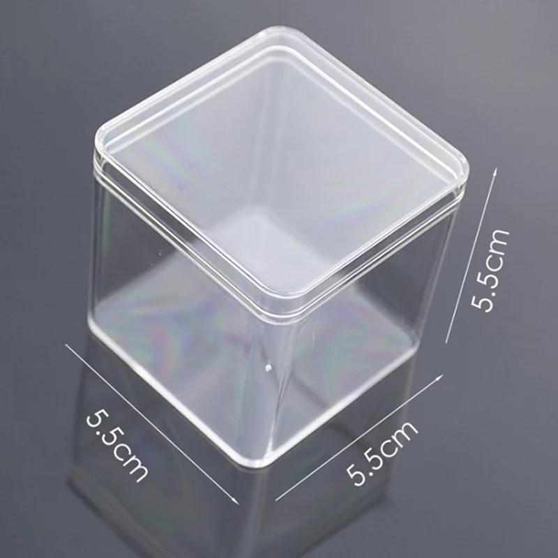 1Pc Transparent Acrylic Boxes With Cover Plastic Organizer Small Gift  Square Packing Box Food Candy Storage Container For Home