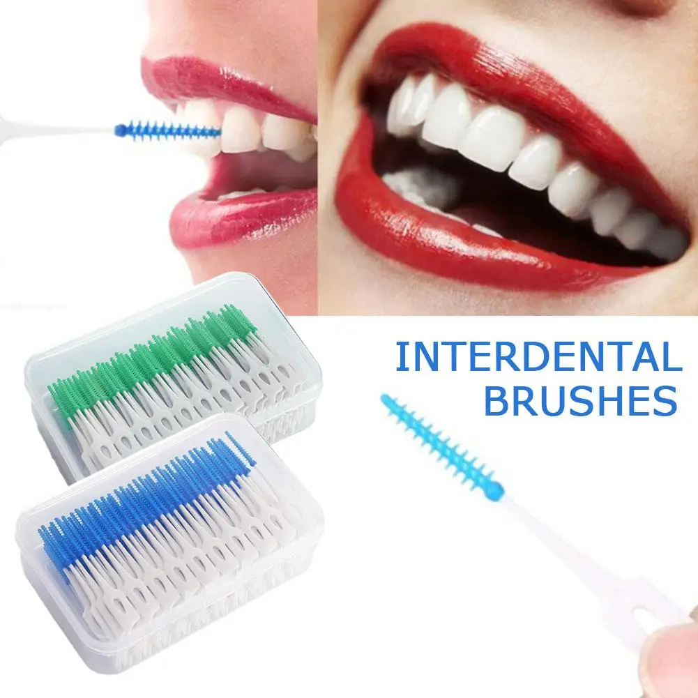 

Interdental Silicone Brushes 160pcs Dental Toothpicks Silicone Teeth Between Toothpicks With Cleaning Thread Brush Tools Z2G2