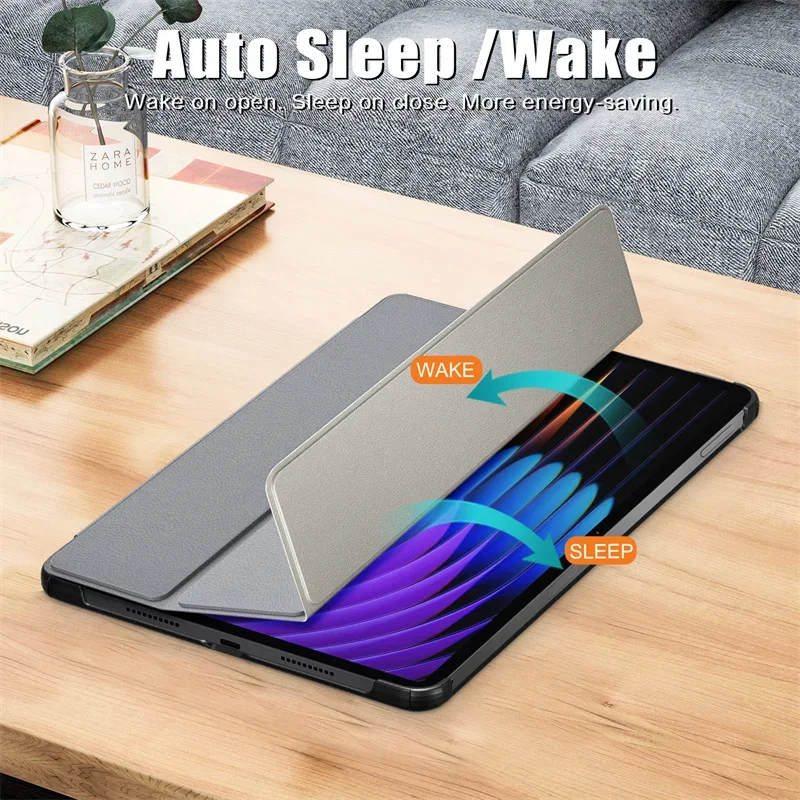 Elegant Trifold Magnetic PU Leather Stand Cover