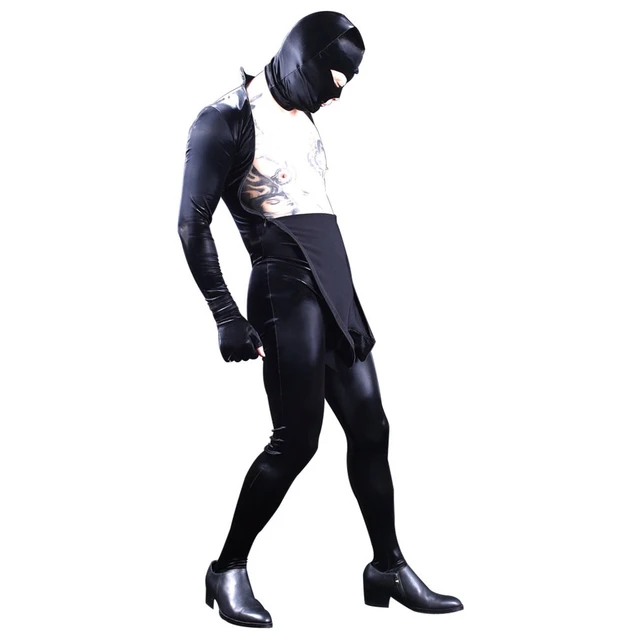 Mens Spandex Zentail Suit Sleeveless Full Body Shapwear Footed