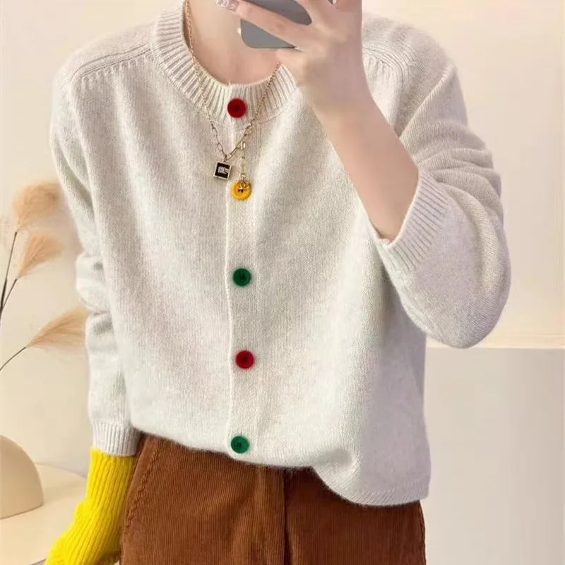 Women Long Sleeve Knitted Sweater Coat Autumn Winter