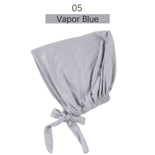 Muslim Women Elastic Tie Back Inner Hijab Caps Cotton Jersey Stretch Underscarf Modal Bonnet Headwrap Turbante Mujer 05