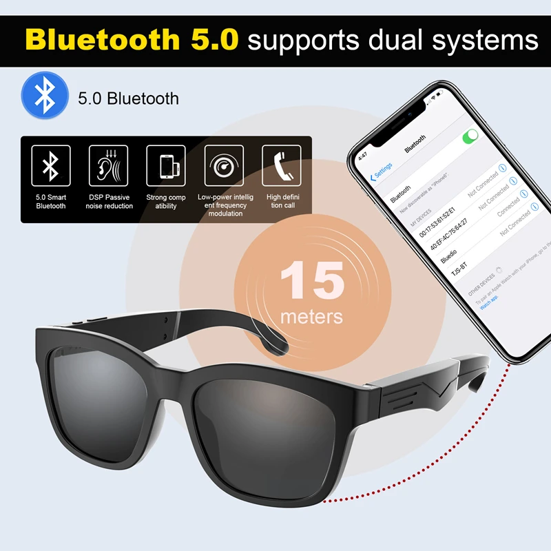 Smart Bluetooth Headset Glasses Bluetooth Multifunctional