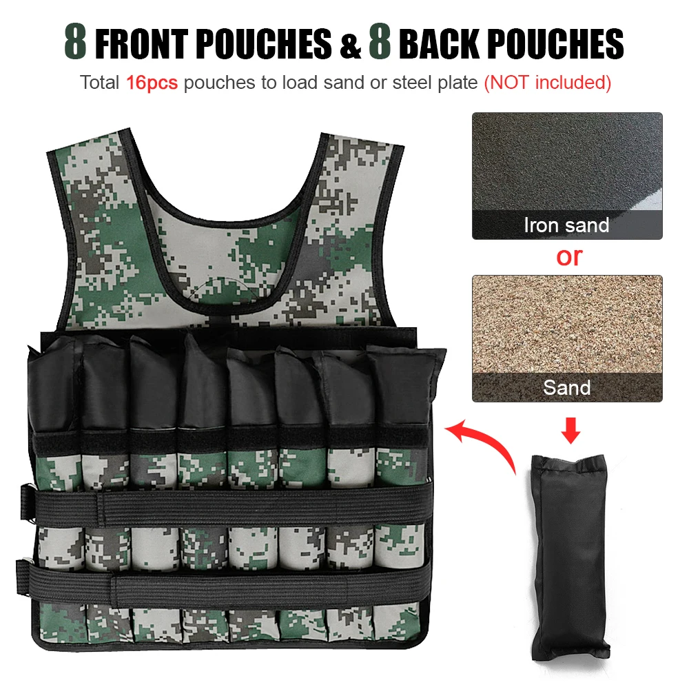 Gilet De Poids Réglable 3/15/35kg - Veste Lestée Noire Pour Fitness Et Boxe