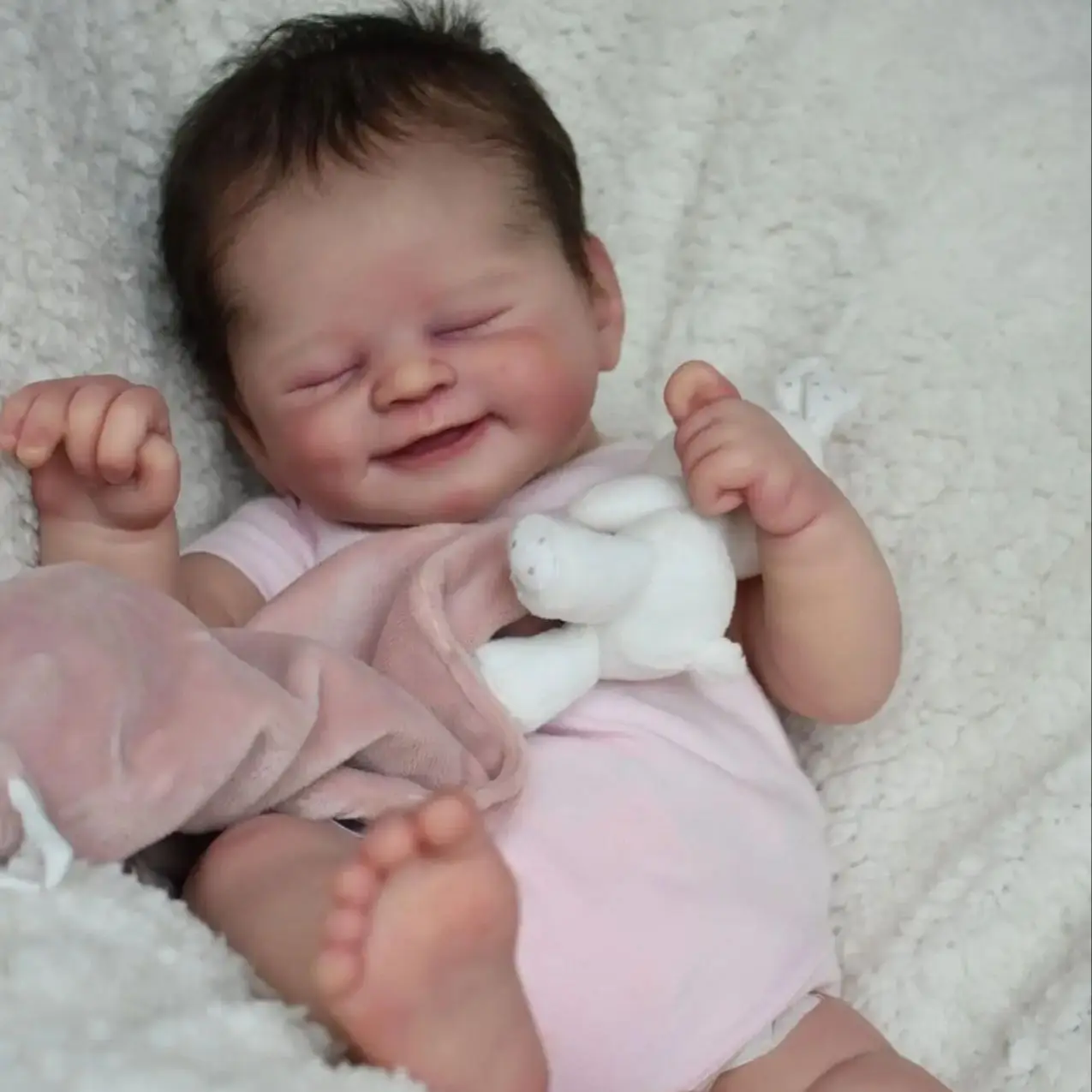 

Bebe Reborn 19inch Already Finished Reborn Baby Doll Sleeping Newborn Baby Size 3D Skin Visible Veins Collectible Art