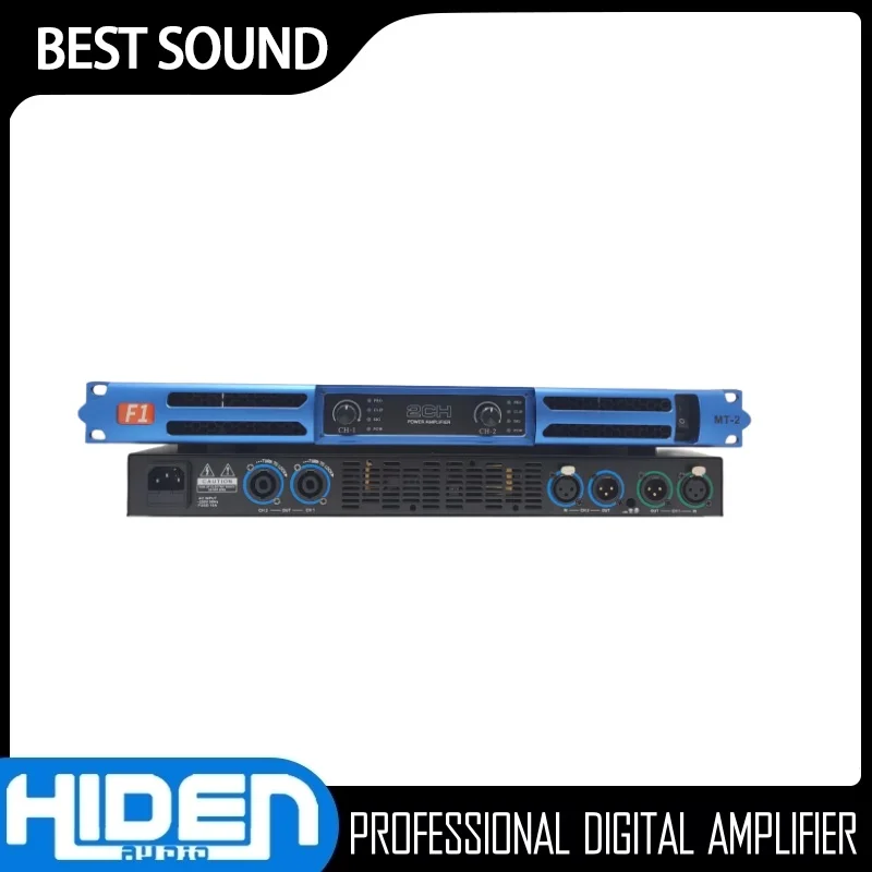 Professional Digital Power Amplifier 1U Power Amplifier Dual-Channel Home Theater Subwoofer DJ Stage Room Karaoke