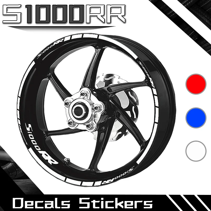 For BMW S1000RR S1000 RR Motorcycle Rim Wheel Stickers Stripes Reflective Waterproof Tire Decal Stickers Kit s1000rr 2pcs motorcycle refit personalized sticker decorative colorful laser reflective waterproof decals for bmw s1000rr