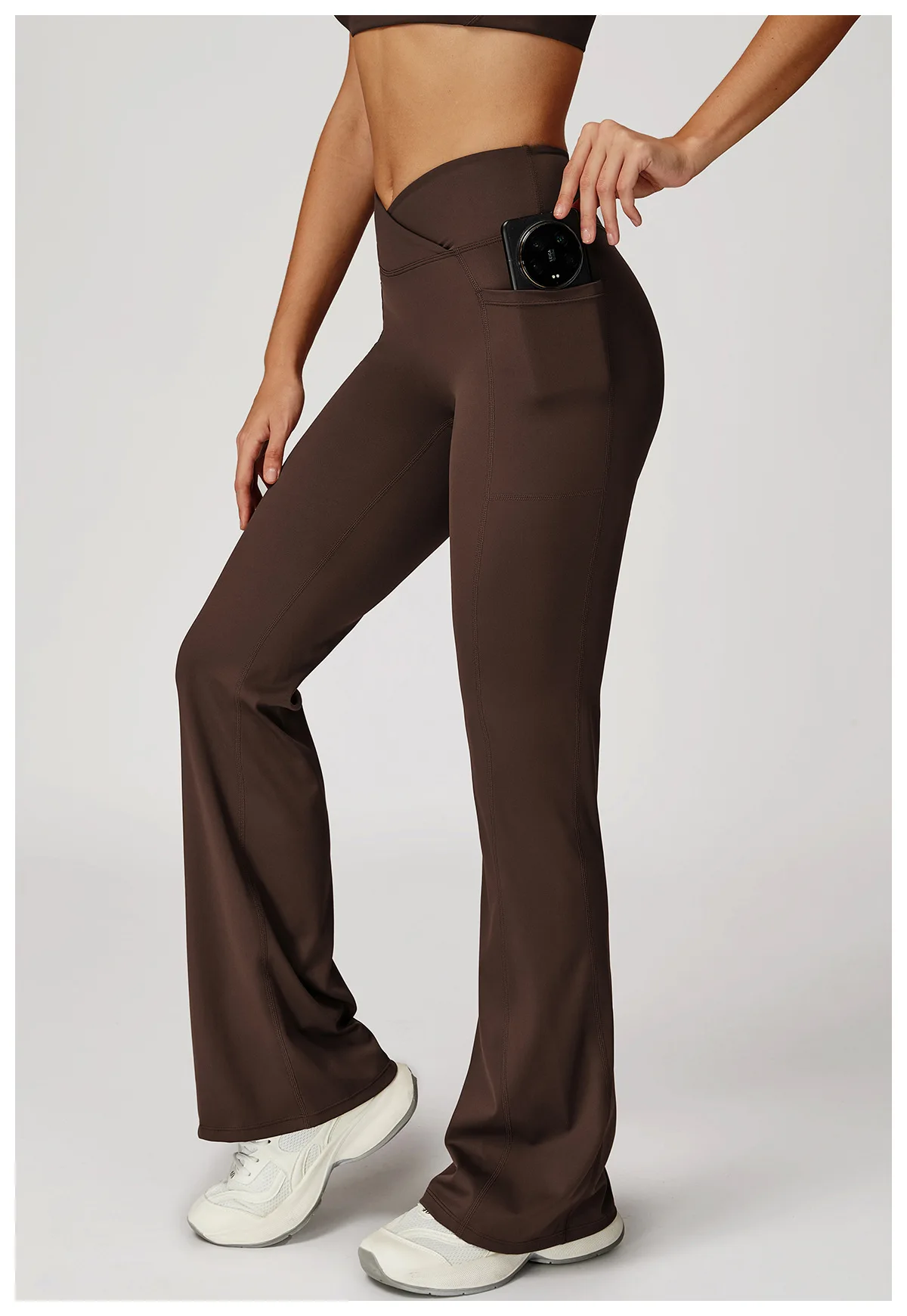 Pantalon Yoga Évasé Taille Haute Femme