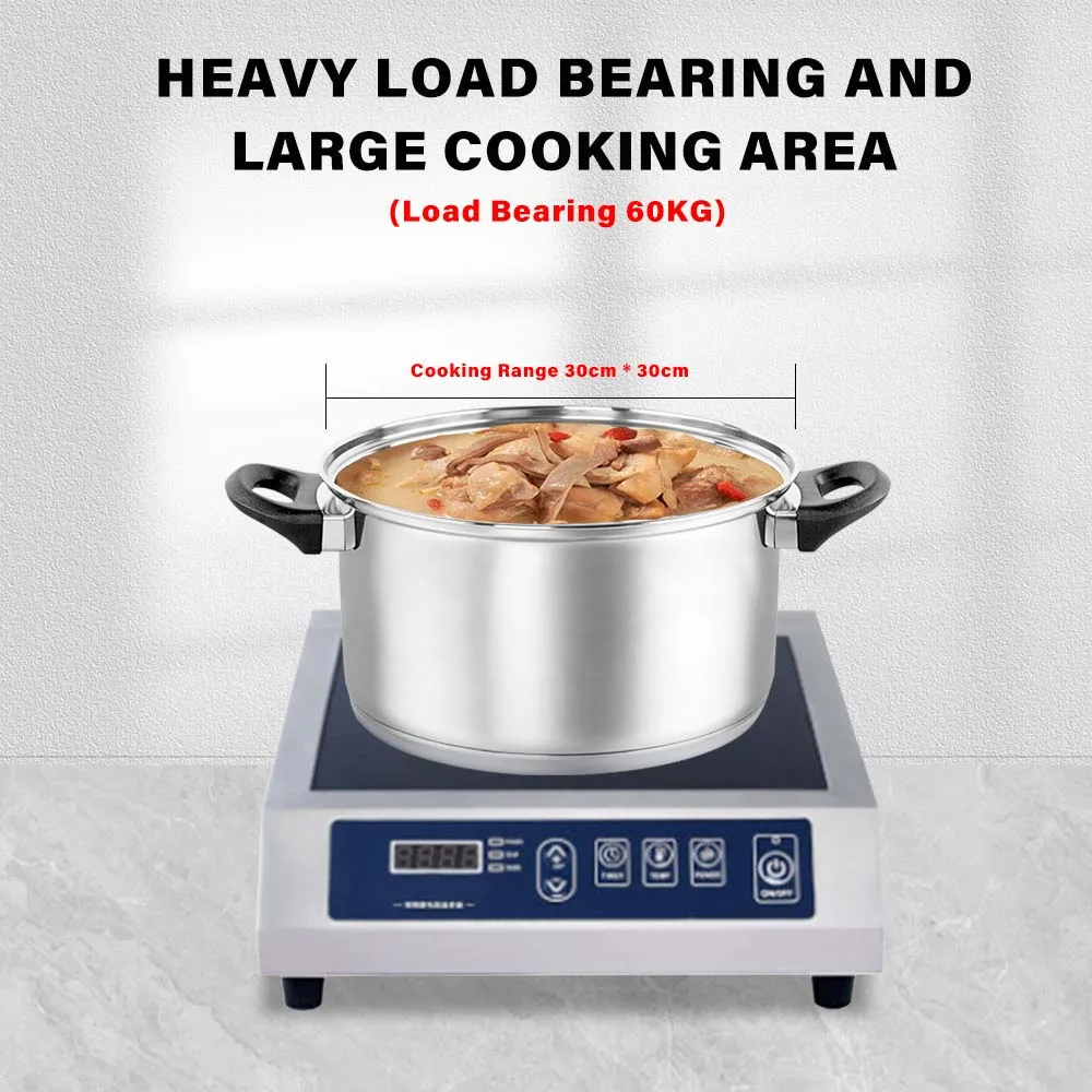 ZD01 Induction Cooktop Induction Cooker Stainless Steel Commercial Grade Countertop Cooker Portable Electric Burner