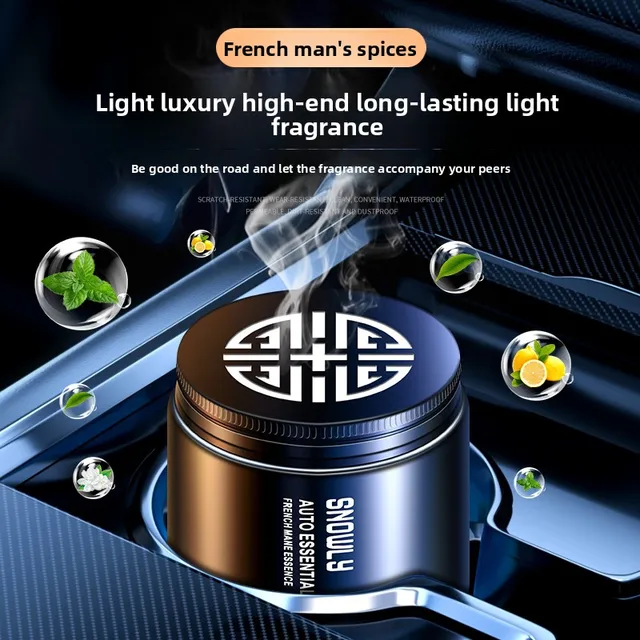 Baume solide d'aromathérapie pour voiture, parfum de rose pour voiture, décoration intérieure de voiture, parfum de Cologne haut de gamme, parfum léger longue durée pour hommes 1
