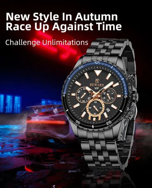 REWARD メンズ腕時計 ウォッチ ファッション 日付 クォーツ腕時計