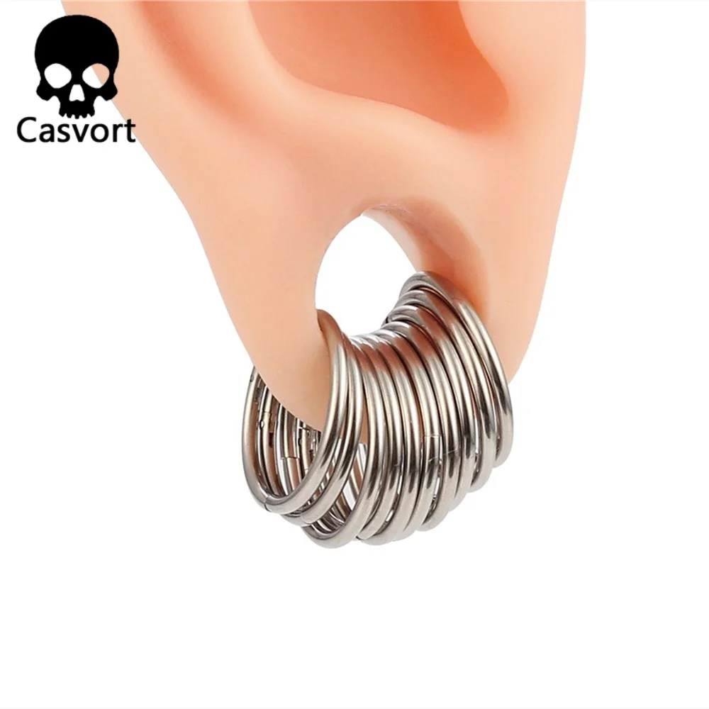 Casvort 10/20 PCS Stainless Steel Segment Hoop Ring Ear Cartilage Tragus Helix Lip Ring Piercing Nose Ring Earrings Ring