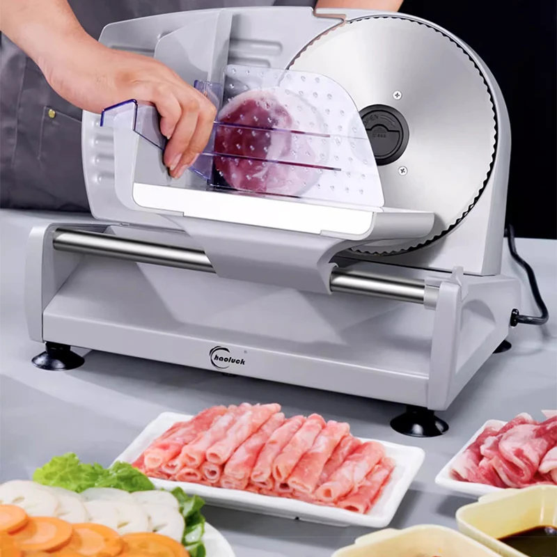 Meat Slicer, Electric Deli Food Slicer w/ Removable Stainless Steel Blades, Adjustable Thickness Meat Slicer for Home Use 6