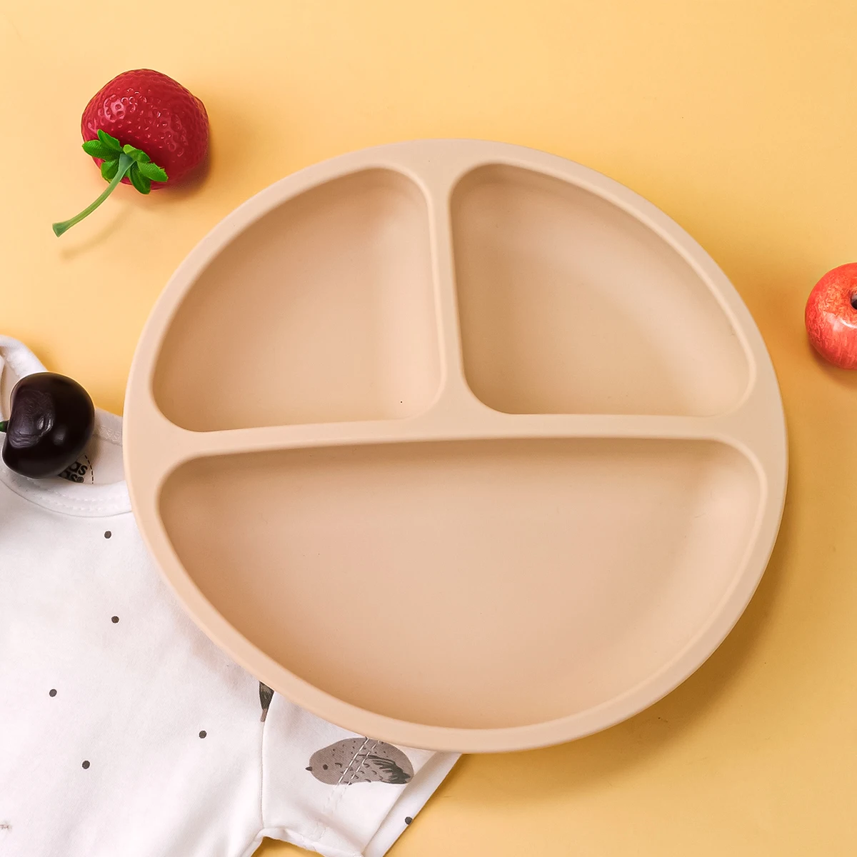 Baby Silicone Dining Plate Suction Cartoon Children Dishes Feeding Toddler Training Tableware