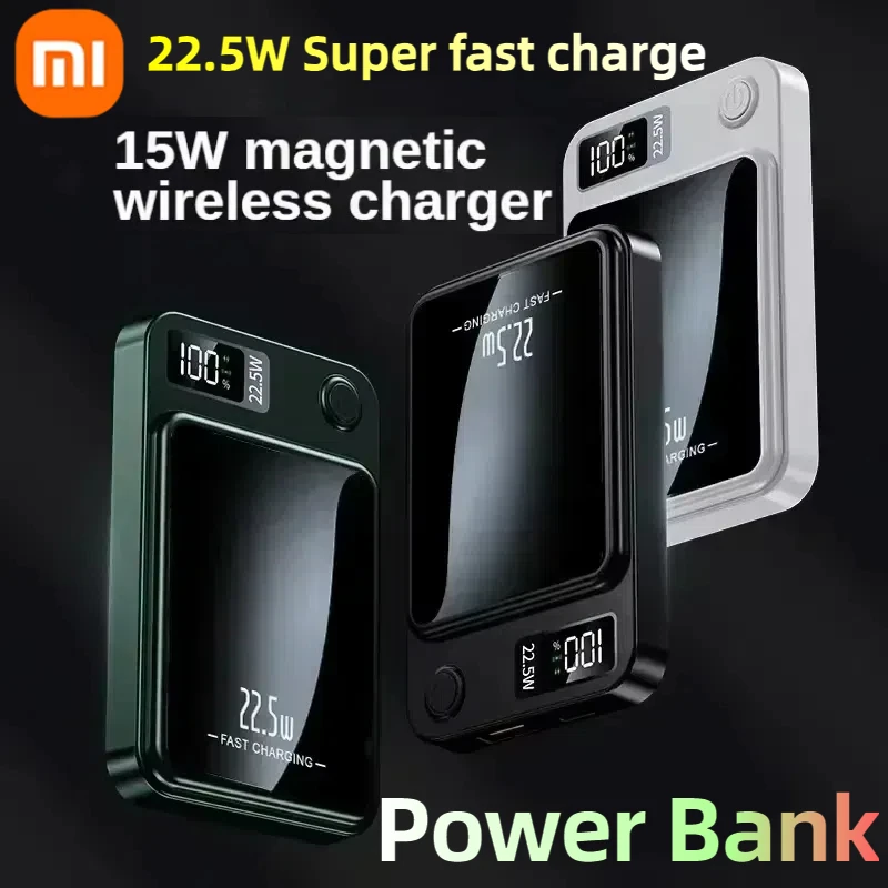 Xiaomi 100000mAh Magnetic Wireless Power Bank Fast Charger For Magsafe Portable Auxiliary Battery Pack For iphone Huawei Samsung power bank