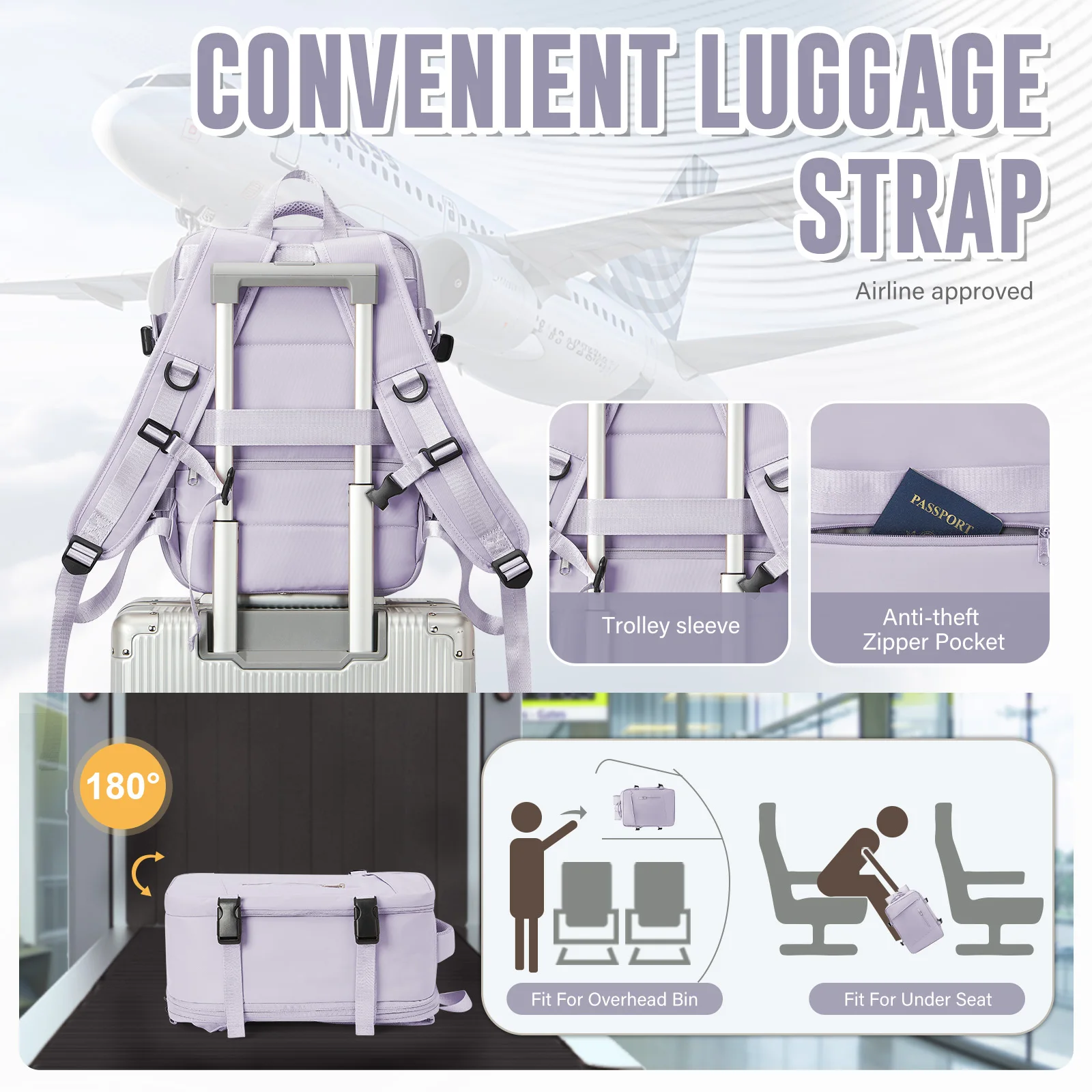 Large Travel Backpack Vacuum Compression Backpack for Women Travel Carry on Business Day, Ryanair Backpack 40x20x25 Travel Bag