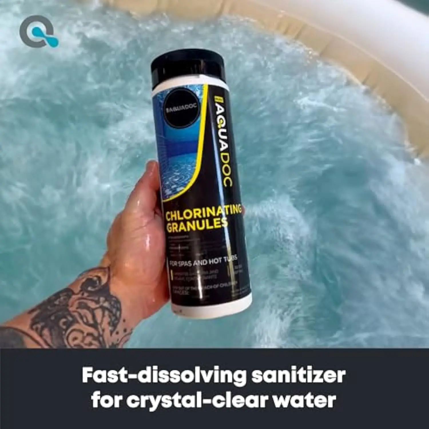 Spa Chlorine for Hot Tub Sanitizer 2lb (2 Pack)-Quick Dissolving Hot Tub Chlorine Granules, Spa Chemicals Made in The USA-Aq
