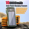 200000mAh Solar Power Bank Large Capacity 4 in 1 Built in Cables Intelligent Digital Display Power Supply for iPhone Samsung 3