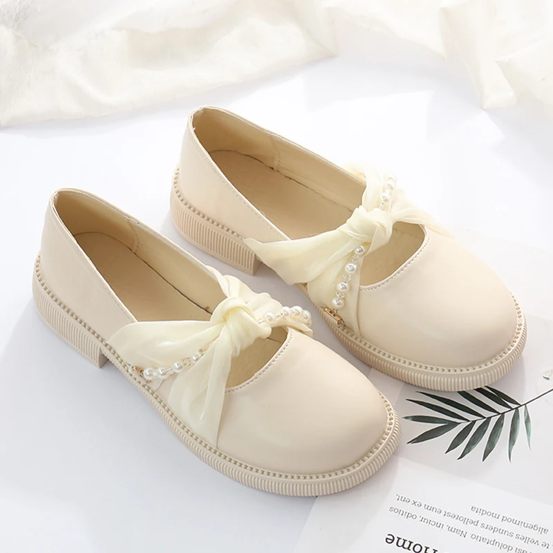 Dress Party Women Flats Low Heels Round Toe Shoes Fashion New Designer Beaded Shoes 2022 Autumn Women Soft Walking Casual Shoes