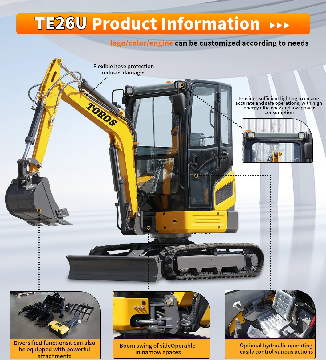 Günstiger Preis: Kundenspezifischer Mikro-Raupenbagger im Angebot – Kleiner 2,5-Tonnen-Kompakt-Hydraulikbagger – Detail 7