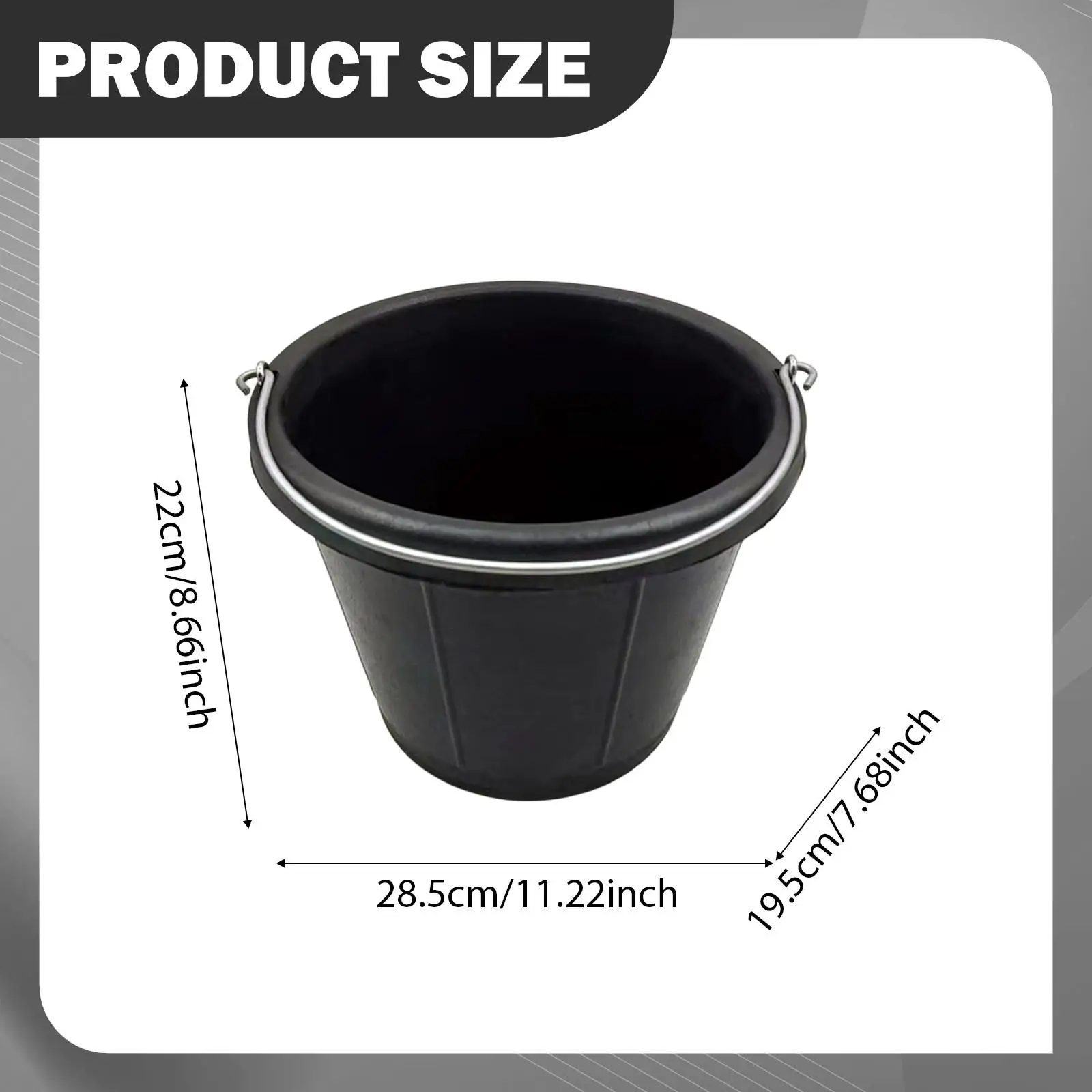 Rubber Feed Bucket with Handle Durable Feeder Container for Horses Livestock Goats Farm Feeding Outdoor