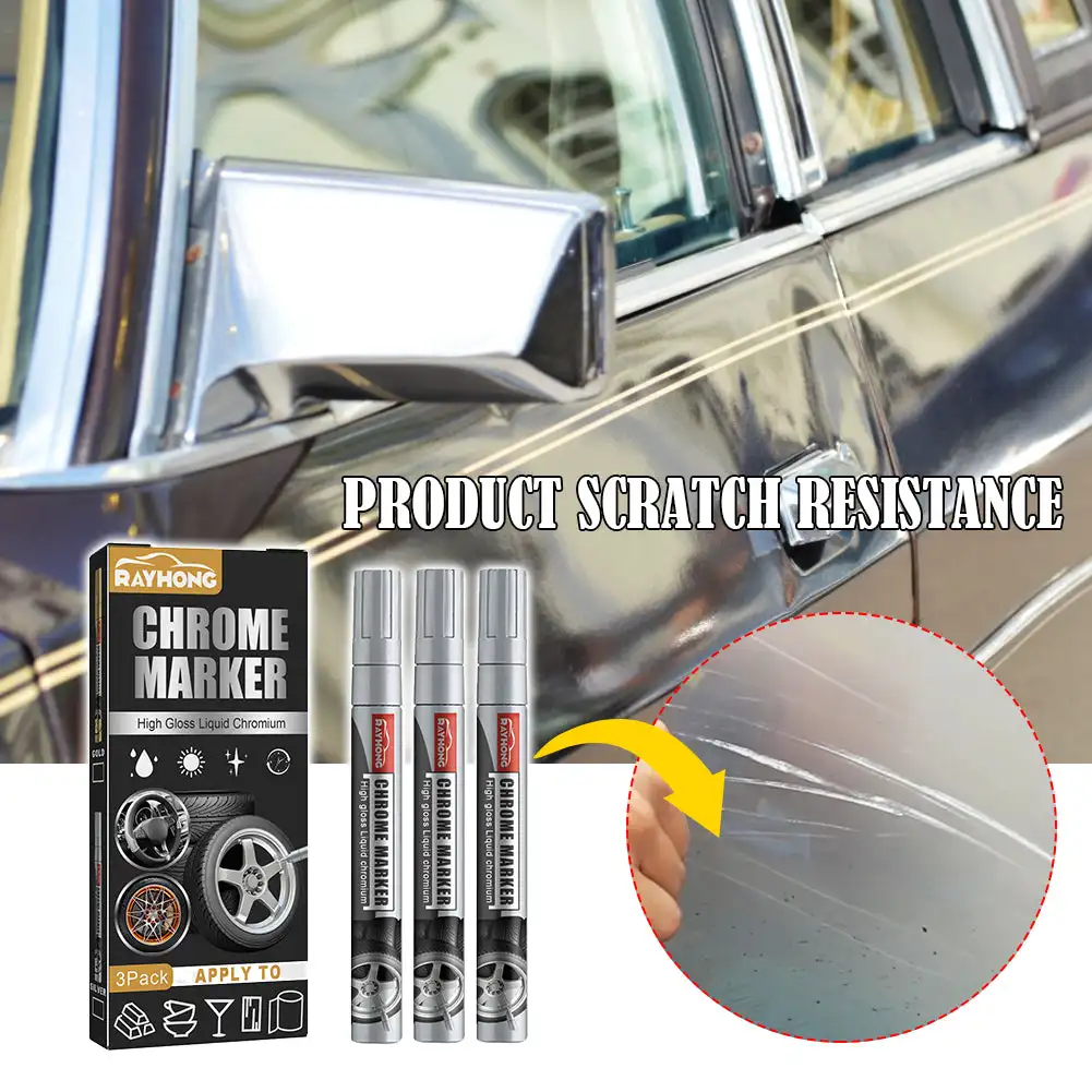 3pcs Chrome Marker Pen Permanent Marker For Car Bike Motor Tires Tyre Paint Pen Rubber Tyre Metallic Markers permanent marker pen permanent marker paint marker pen markers pen permanent markers mirror marker pens paint pen marker pens art marker pen art markers