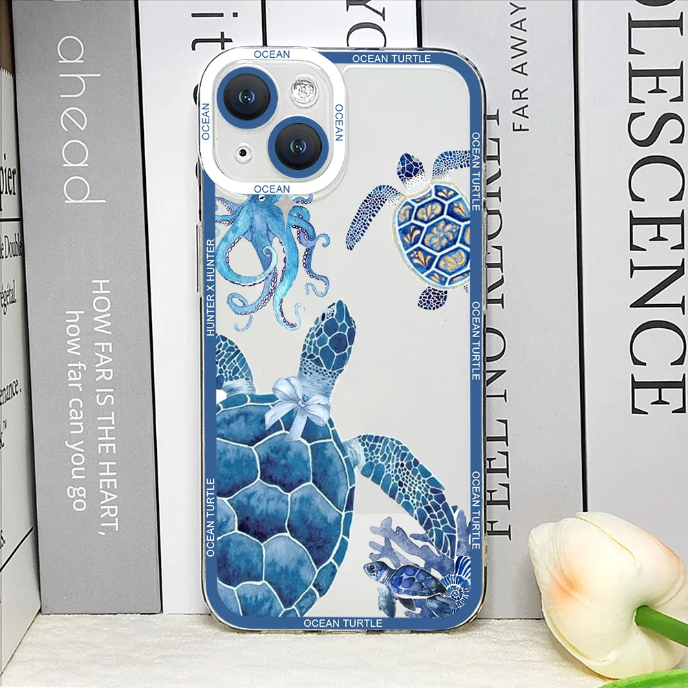 Cool Ocean Turtle Phone Case – Sea Blue Turtle Design Soft Clear Cover