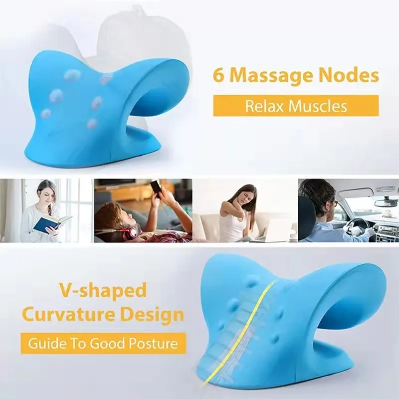 Neck Shoulder Massage Stretcher MaRelaxer Cervical Chiropractic Traction Device Pillow for Pain Relief Cervical Spine Alignment 3