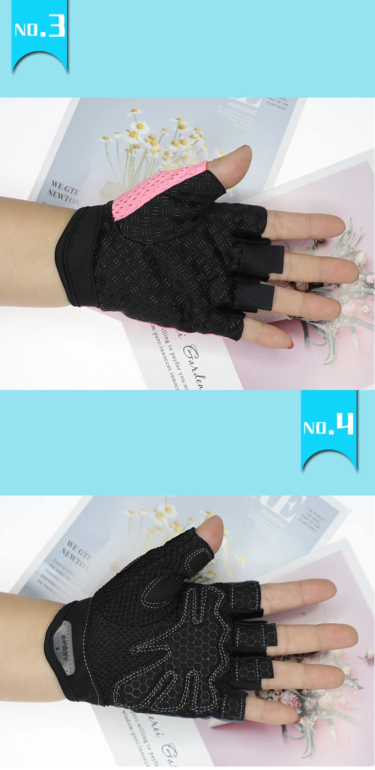 Description Picture 4 of itemCycling Fingerless Gloves for Women Men Fitness UV Protection Gym Barbell Breathable Mesh Anti-Slip Summer Fishing Bicycle