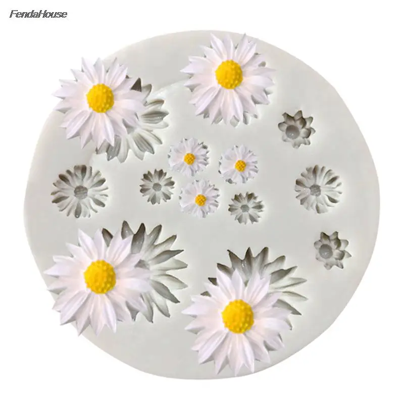 

Daisy Wild Chrysanthemum 3D Flower Shape Silicone Mold Baking Mold Fondant Cake Decorating Tools Resin Mould
