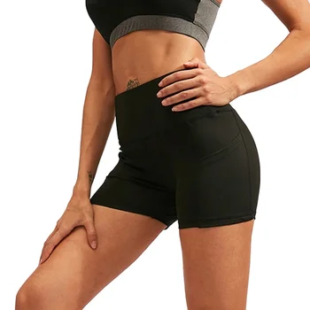 Women Yoga Shorts Stretchy Premium Fabric 2 Pockets Fashionable When Exercising Non See-through High Waist Yoga Shorts 6