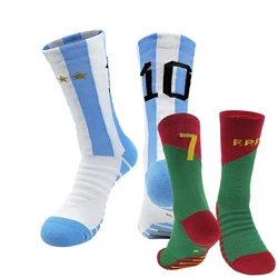 team youth Professional Children National Soccer Football Socks Messi Ronaldo Soccer Sock Kids Above Knee Long Breathable Sock