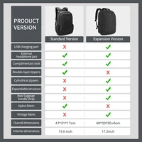 Lifetime Warranty Backpack For Men Laptop Backpack Bag Male Travel Backpacks For School USB Charging Port Schoolbag Men Mochilas 3