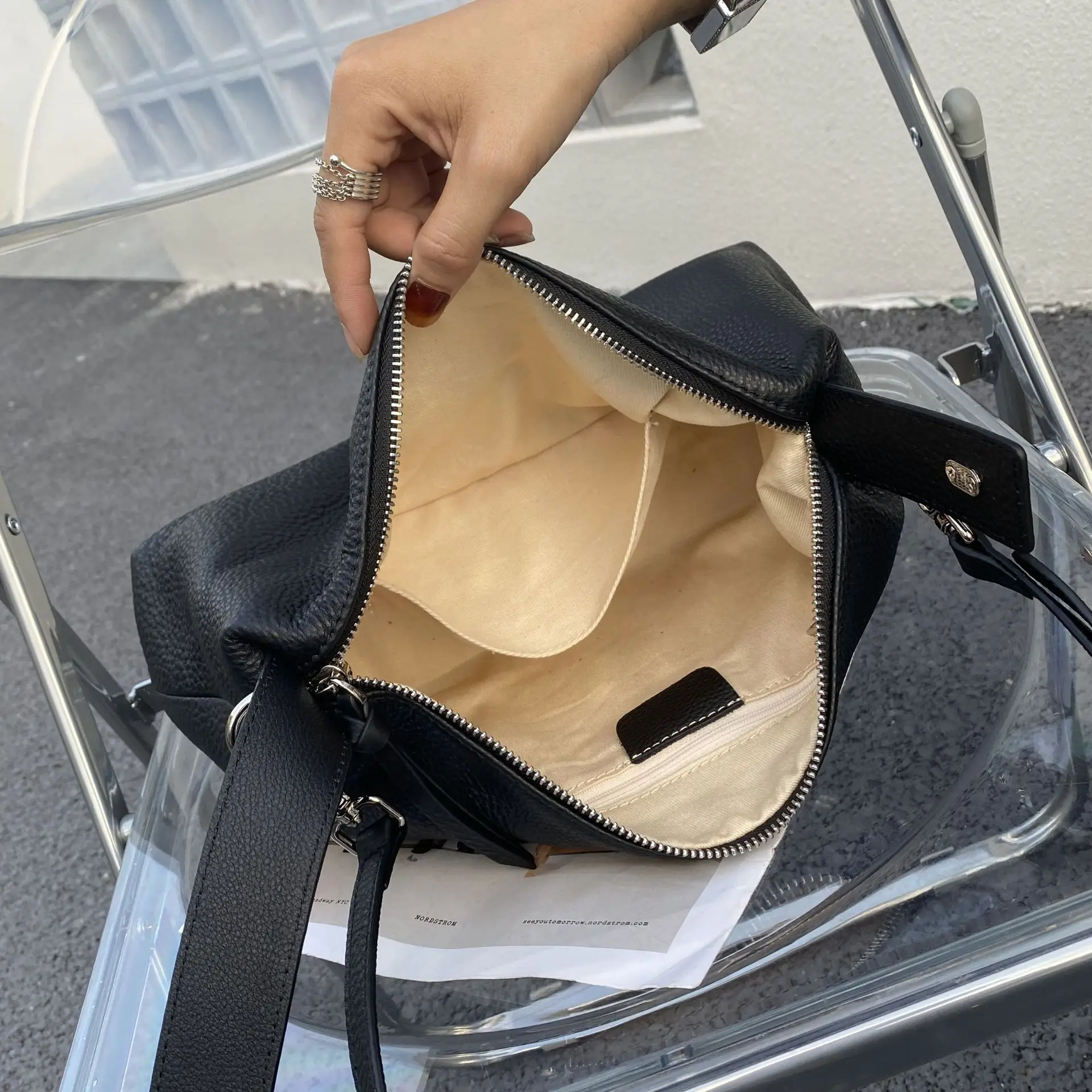 New Casual Large Capacity Soft Tote First Layer Cow Leather