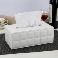 Faux Leather Tissue Box High Quality Elegant Durable Rectangle Paper Holder Tissue Dispenser Storage Box Car Home Decor 1