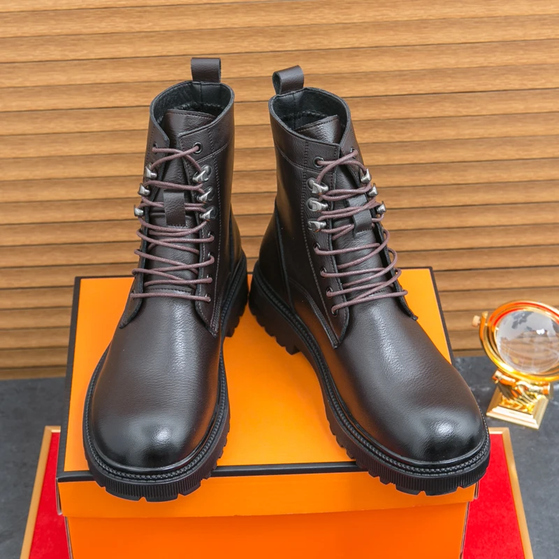 Leather Boots For Man Genuine Leather Big Size Boots High Quality Designer Formal Casual Fashion Business