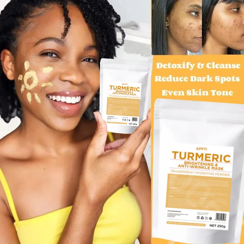 

Turmeric Soft Film Powder Deep Clean, Oil Control, Fade Spots, Lighten Skin Tone, Improve Darkness and Whiten DIY Mask 250ml