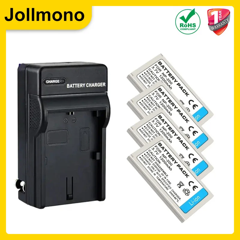 2x Batterie NP-200 Compatibili Per Minolta Dimage X, Xi, Xg, Xt, Xt BIZ, Dimage Z