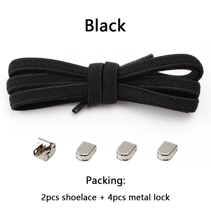 Elastic Lace-Up Sports Shoe Laces - Adjustable Casual Shoelaces with Metal Tips