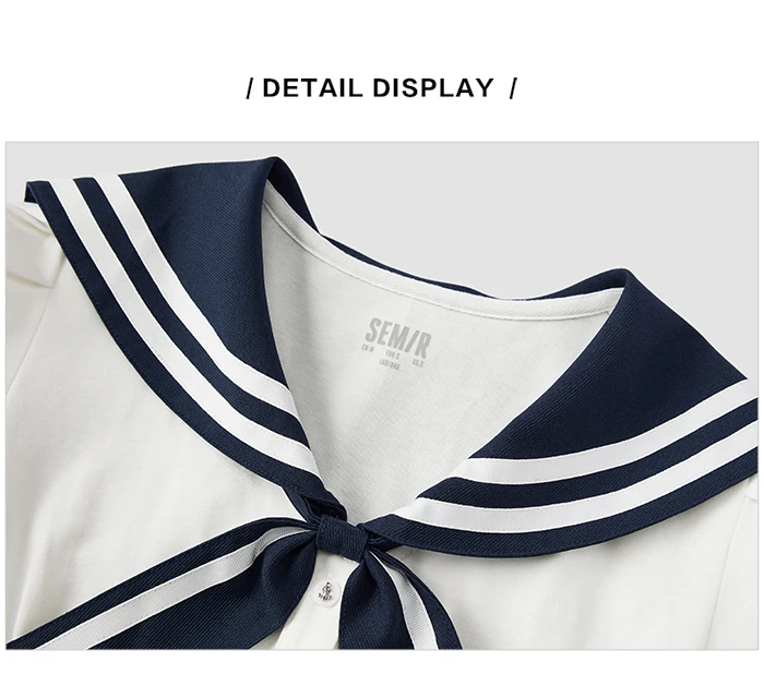Vestido de verano para mujer, con mangas abullonadas, dulce, nuevo, con temperamento en contraste, cuello azul marino, vestido de primer amor, estilo academia.