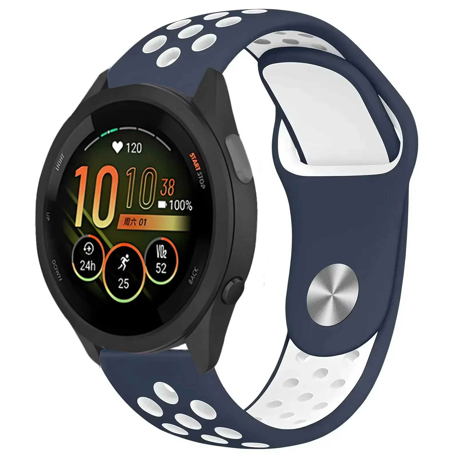 Premium Silicone Watch Strap - Versatile 22mm/20mm/18mm Adjustable Band