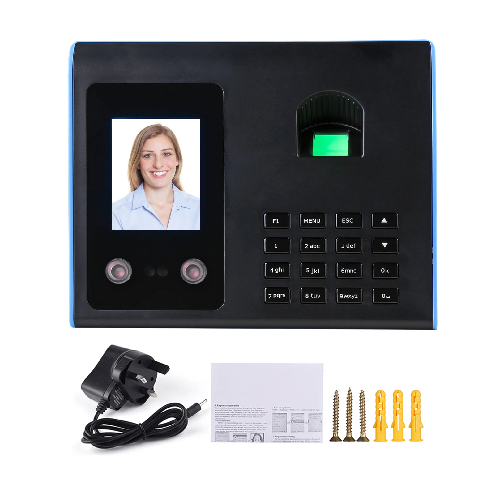 5 pcs Intelligent Attendance Machine Face Fingerprint Password Recognition Mix Biometric Time Clock for Employees with Voice