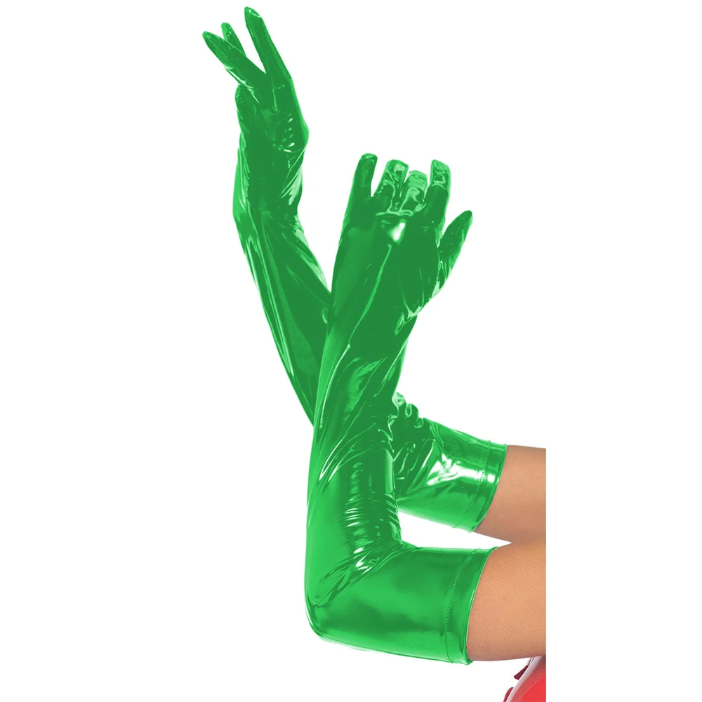Sexy Lange Latex Handschoenen Vrouwen Mannen Hip Jazz Clubwear Handschoenen Accessoire Kostuums Natte Wanten Look Lederen Cosplay Fake R9h9